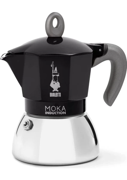 Indüksiyon Mokapot Siyah (6 Cup)