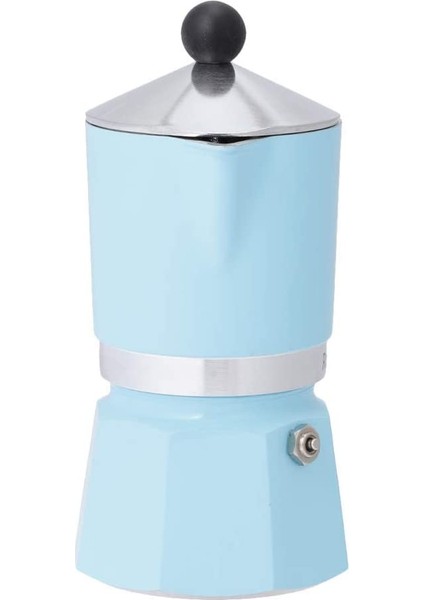 Rainbow Mavi Mokapot 3 Cup (Bialetti Aluminum Moka Pot Rainbow 3 Cup Light Blue)