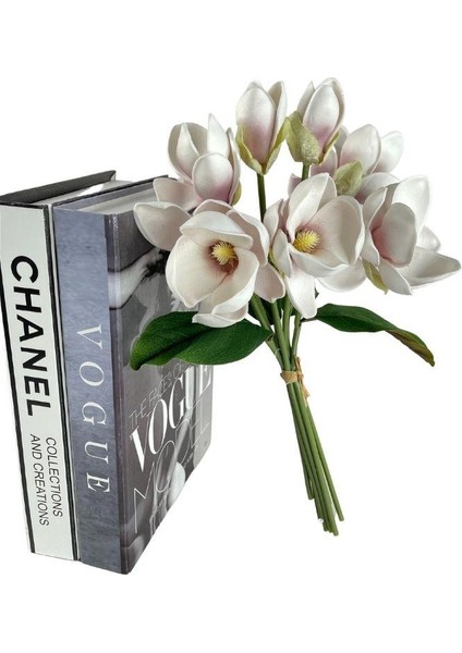 Yapay Çiçek Manolya Letex Eva Magnolia Pudra Uçuk Lila 33 cm