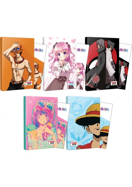 Ace + Icecream + Luffy + Violet + Sasuke + Itachi Defter + Ayraç 5'li