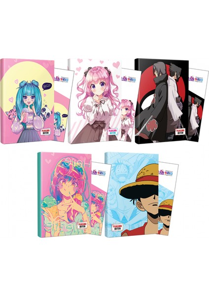 Catgirl + Icecream + Luffy + Violet + Sasuke + Itachi Defter + Ayraç 5'li