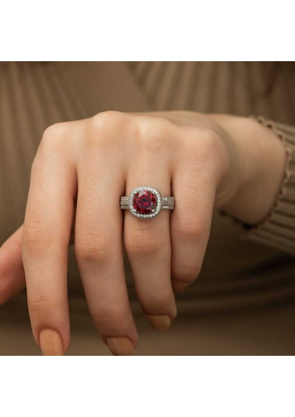 Gümüş Baget Yuvarlak Bayan Yüzük