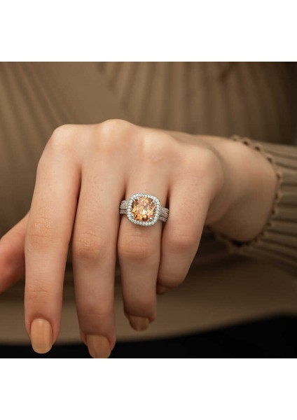 Gümüş Baget Yuvarlak Bayan Yüzük