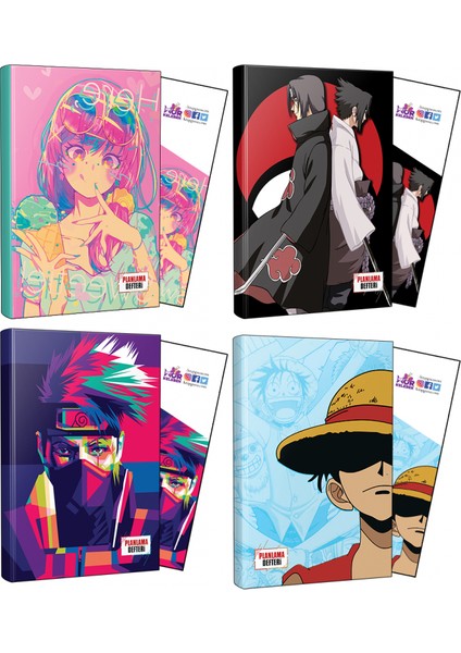 Icecream+Sasuke+Itachi+Naruto+Luffy Defter + Ayraç 4'lü