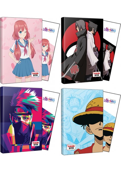 Flying Kisses+Sasuke+Itachi+Naruto+Luffy Defter + Ayraç 4'lü