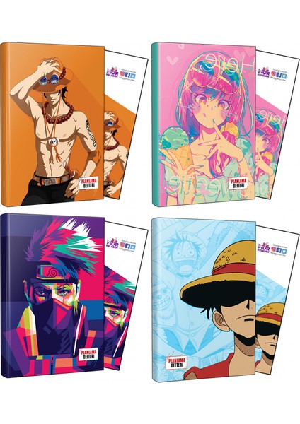Ace+Icecream+ Naruto+Luffy Defter + Ayraç 4'lü