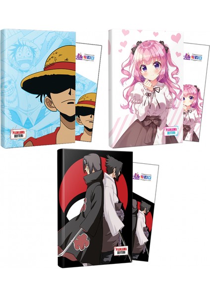 Üçlü Luffy+Violet+Sasuke+Itachi Defter + Ayraç