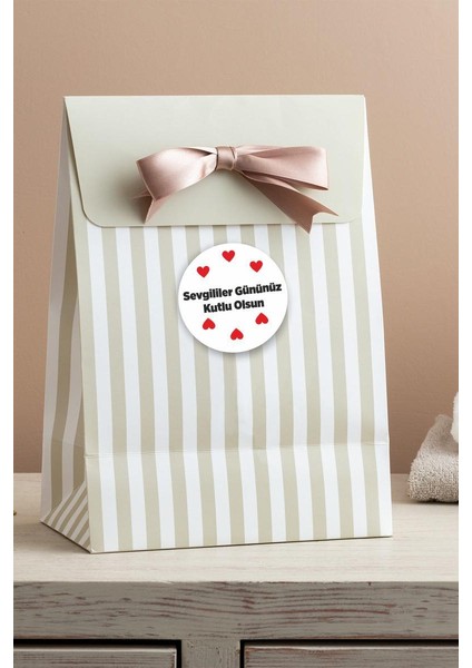 Sevgililer Günü 2 5 x 5 cm 100 Adet Yuvarlak Özel Kesimli Sticker Etiket fiyatları