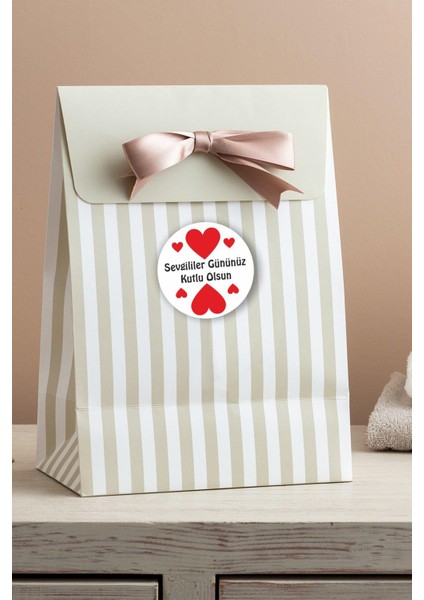 Sevgililer Günü 3 5 x 5 cm 100 Adet Yuvarlak Özel Kesimli Sticker Etiket fiyatları
