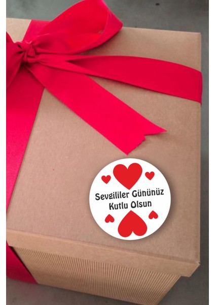 Sevgililer Günü 3 5 x 5 cm 100 Adet Yuvarlak Özel Kesimli Sticker Etiket modelleri