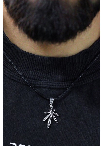 Yaprak Tasarım 925 Ayar Gümüş Kolyesi Unisex 201020250