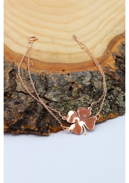 Yonca Model Rose Kaplama Bayan Gümüş Bileklik 201020363 fiyatları