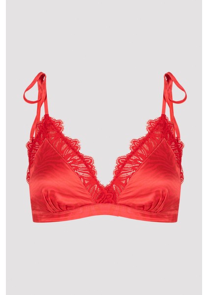 Kırmızı Little Ribbon Lace Dolgusuz Sütyen indirimleri