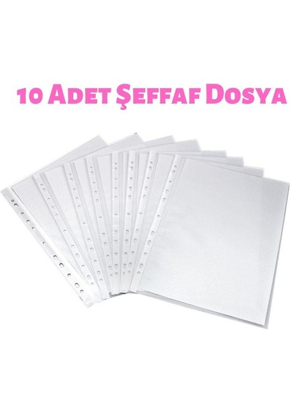 Şeffaf Dosya + Plastik Telli Dosya A4 Poşet Dosya Mavi Dosya