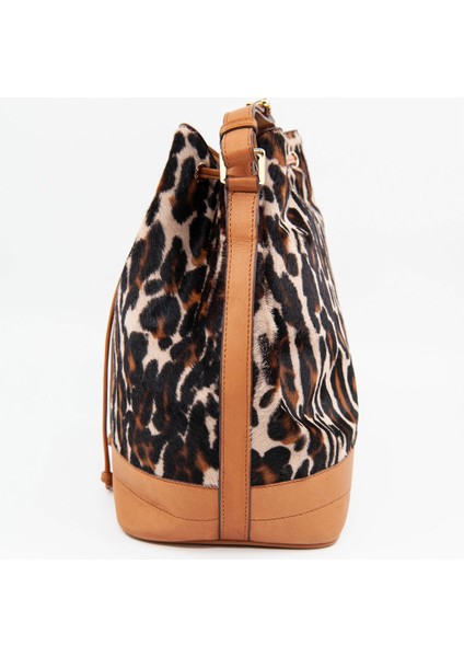Taba Kadın Leopar Baskılı Torba Deri Çanta modelleri