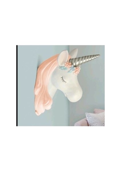 Dekoratif Unicorn Duvar Atı (37X30CM)
