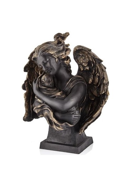 Dekoratif Bebekli Melek Heykeli (41X33CM)