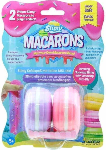 2'li Macaron Slime - Mor-Pembe