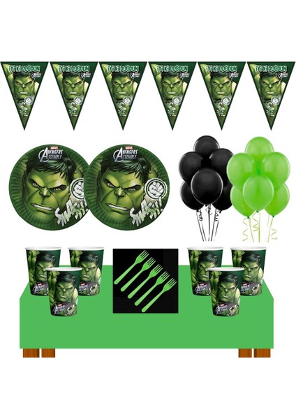 Hulk Doğum Günü Konsepti 24 Kişilik Hulk Parti Süsleri Hulk Parti Konsepti Ekonomik