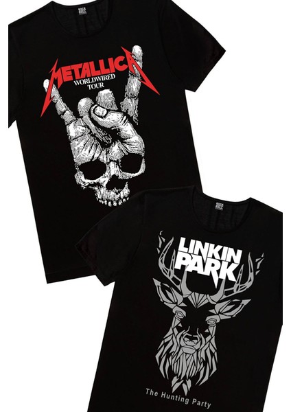 Geometrik Geyik, Kuru El Erkek 2'li Eko Paket T-Shirt