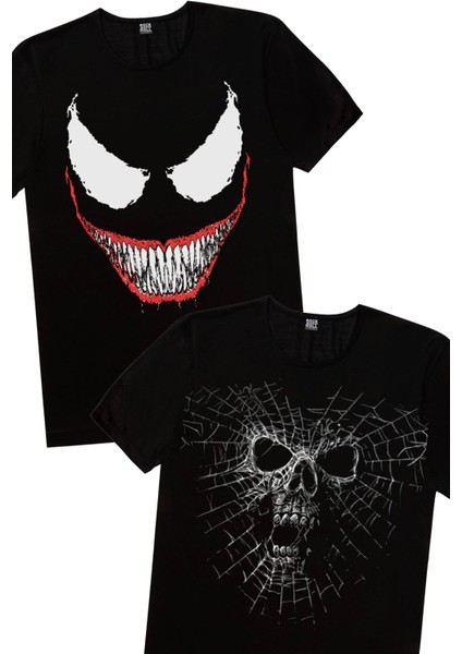 Örümcek Kurukafa, Timsah Dişler Erkek 2'li Eko Paket T-Shirt