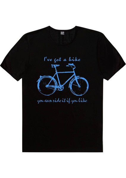 Bisikletli Astronot, Benim Bisikletim Siyah, Yarış Bisikleti Yazılar Beyaz Erkek 3'lü Eko Paket T-Shirt modelleri