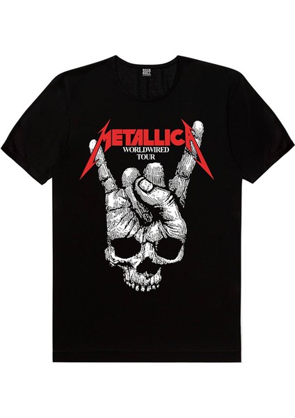 Geometrik Geyik, Kuru El, Metallica Jack Logo Erkek 3'lü Eko Paket T-Shirt