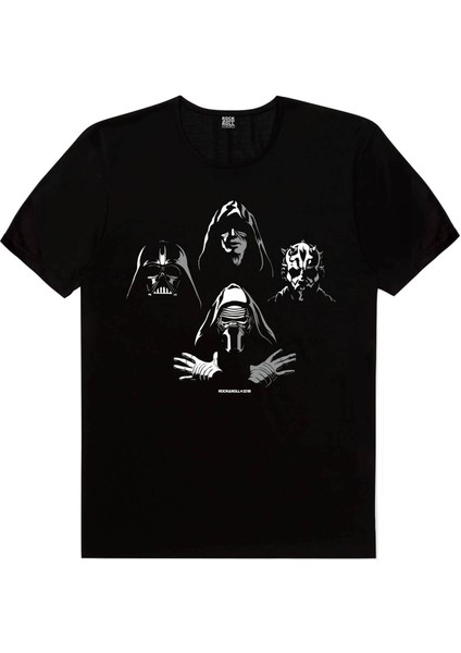 Yıldız Bisikletçileri, Rocker Darth Vader, Dört Kafa Yıldız Savaşları Erkek 3'lü Eko Paket T-Shirt