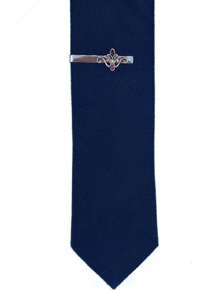 Lale Motif Mor Taşlı Gümüş Kravat Iğnesi KIY699 modelleri