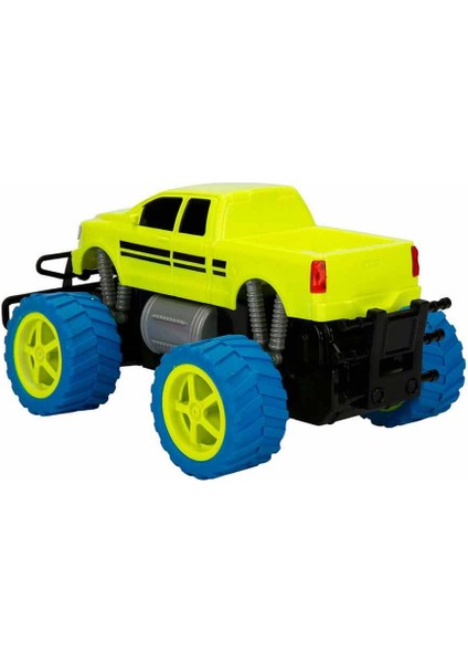 1:18 Uzaktan Kumandalı Neon Jumbo Weels USB Şarjlı Araba 26 cm - Sarı Pickup