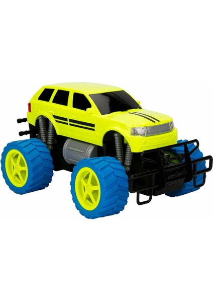 1:18 Uzaktan Kumandalı Neon Jumbo Weels USB Şarjlı Araba 26 cm - Sarı Jeep