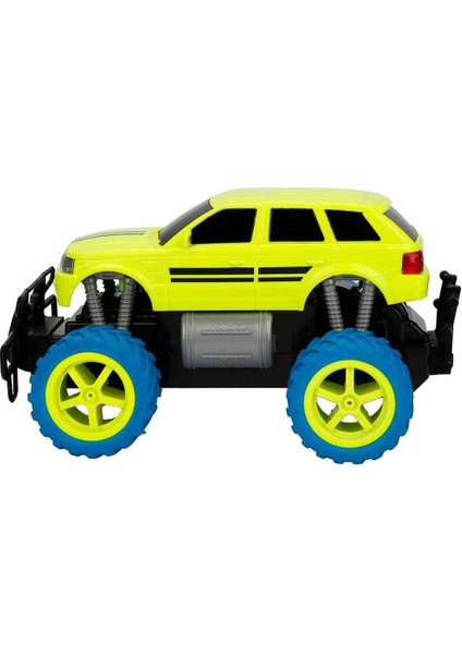 1:18 Uzaktan Kumandalı Neon Jumbo Weels USB Şarjlı Araba 26 cm - Sarı Jeep