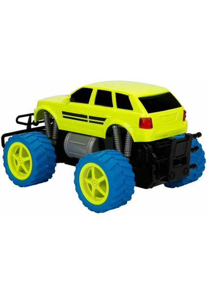 1:18 Uzaktan Kumandalı Neon Jumbo Weels USB Şarjlı Araba 26 cm - Sarı Jeep