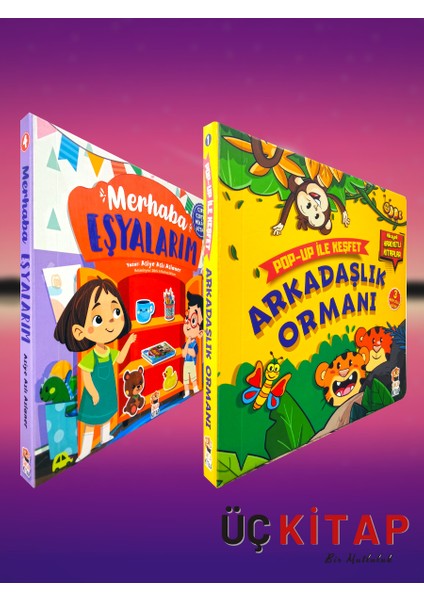 Merhaba Orman Pop Up ile Keşfet - Merhaba Eşyalarım Cırt Cırtlı Hikaye Kitabı - 2 Kitap Set