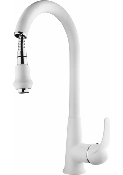 Beyaz Spiralli Merkür Mutfak Evye Bataryası-Uzayan Spiralli fiyatları