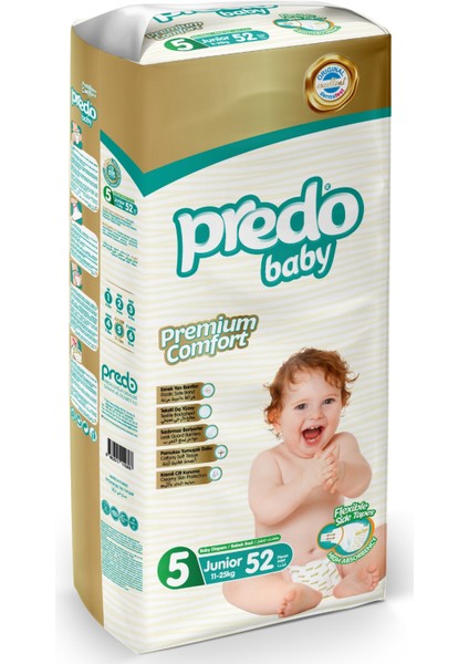 Premium Comfort Bebek Bezi 5 Numara (11-25 kg) Junior 52 Adet