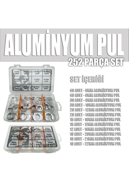 252 Parça Aluminyum Pul Seti