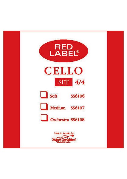 Viyolonsel (Çello) Teli Super Sensitive Red Label A (La) 3/4