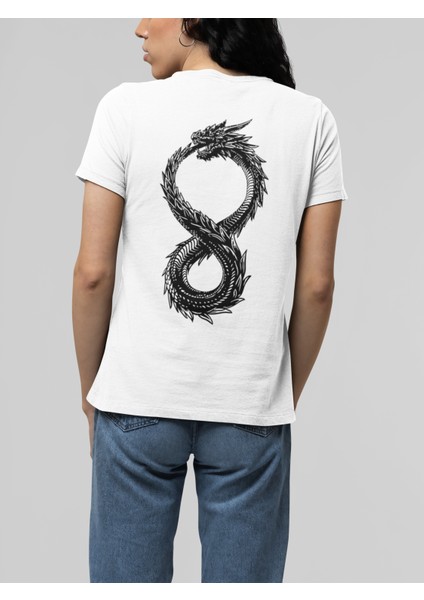 Dragon Baskılı Kadın T-Shirt