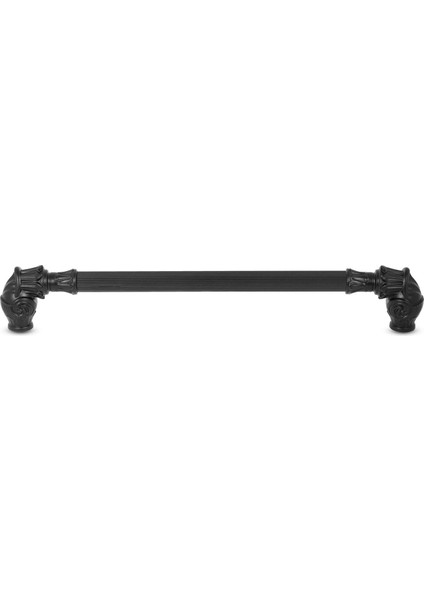 Nobel Alyans Çekmece Dolap Kapak Kulpu Kulbu 192 mm Siyah Rustik Metal Kulp
