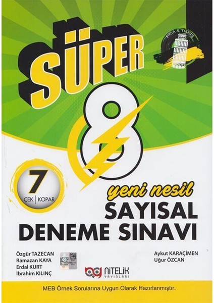 Nitelik Yayınları 8. Sınıf LGS Sayısal Yeni Nesil Süper 7 Deneme