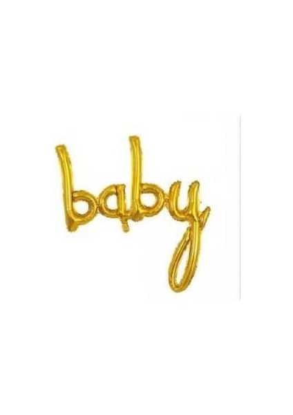 Bayb Yazı Altın Renk Folyo Balon