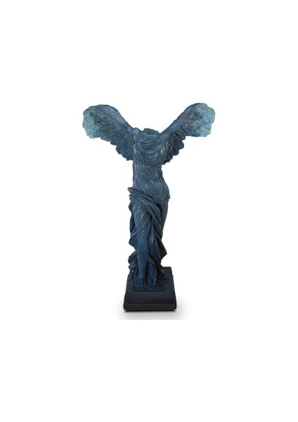 Dekoratif Antik Nike Heykeli Mavi (38X29CM)