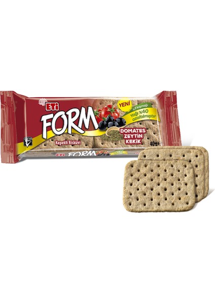 Form Domatesli Zeytinli ve Kekikli Kepekli Bisküvi 40 g x 24 Adet