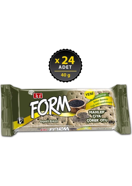 Form Mahlepli Çiyalı ve Çörek Otlu Kepekli Bisküvi 40 g x 24 Adet