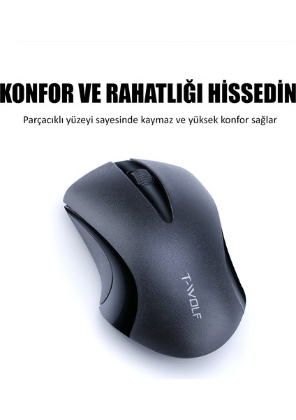 Q2 2.4g Wireless Kablosuz Mouse Siyah