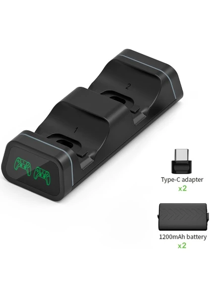 Xbox Series S x Oyun Kolu Dock Wireless Controller Şarj Istasyonu Göstergeli 1200 Mah