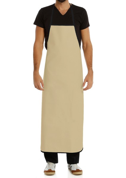 Dr.mia Bej Renk Pvc Bulaşık Önlüğü Sıvı Geçirmez Leke Tutmaz Mutfak Önlüğü 1. Kalite Astarlı