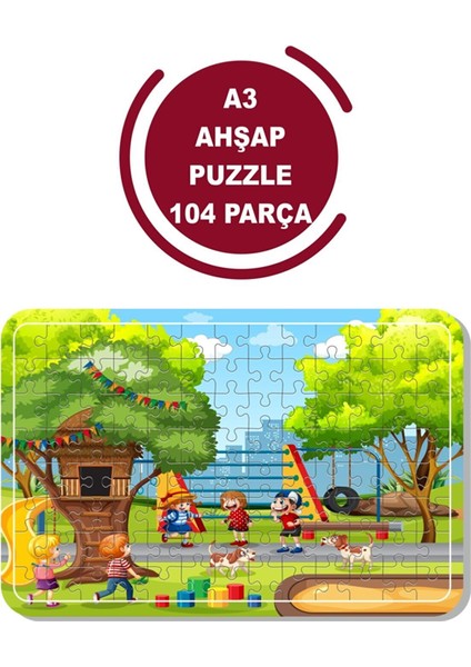 Tatilde Oyun A3 104 Parça Puzzle, Oyuncak, Yapboz