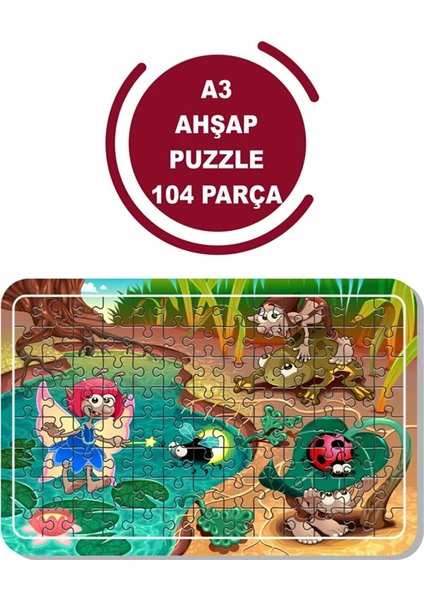 Masal Kahramanları A3 104 Parça Puzzle, Oyuncak, Yapboz